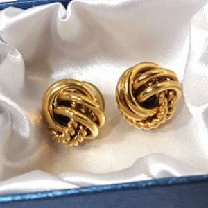 Vintage Gold Tone Knot Earrings